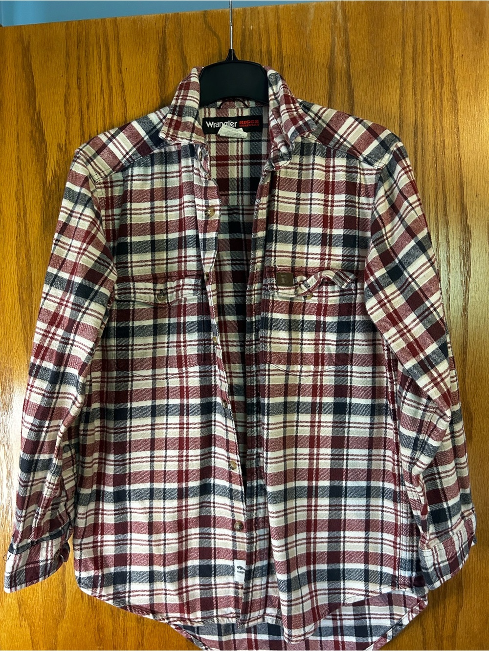 Wrangler Riggs Workwear Plaid Flannel Button Down Work Shirt Men’s Medium - Picture 14 of 14